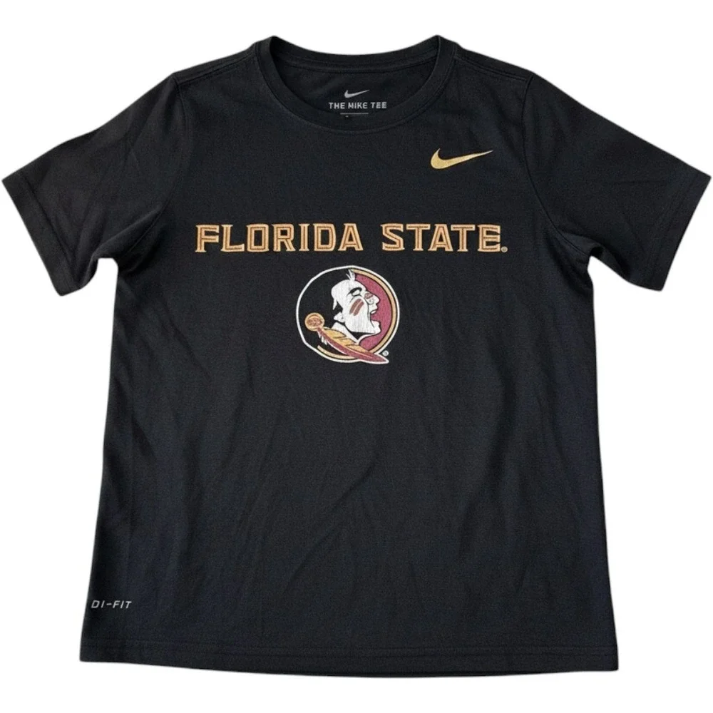 Nike Youth Florida State Seminoles Dri-FIT Black Graphic Tee Shirt Size Small